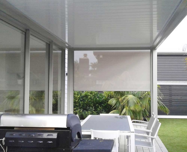 Bask Louvre Roof Drop Down awnings provide shelter and privacy